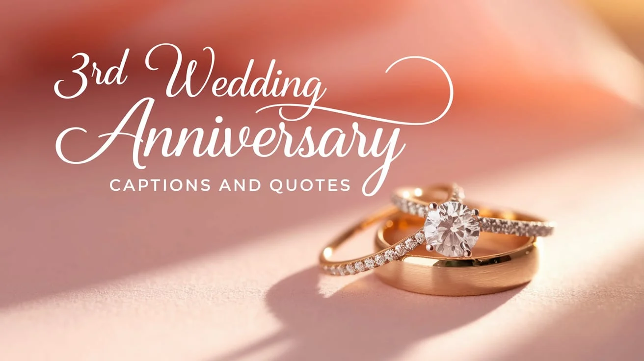 3rd Wedding Anniversary Captions and Quotes